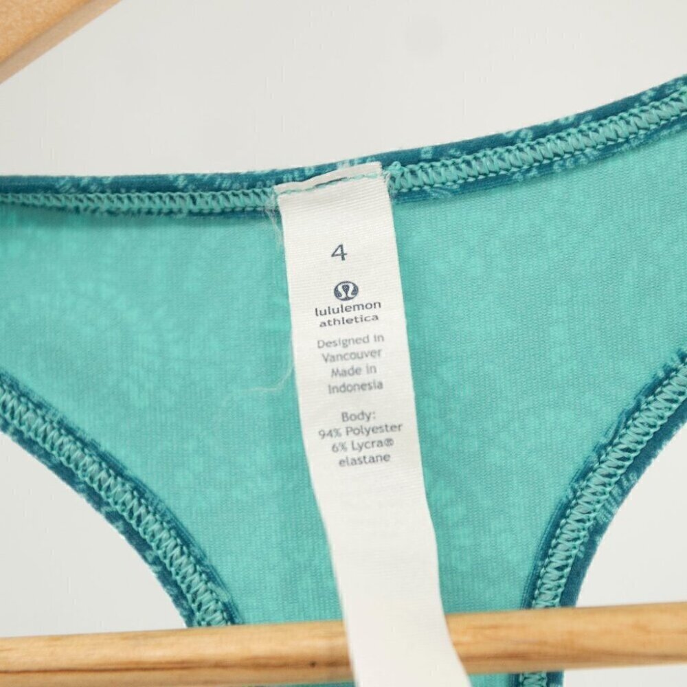 Lululemon Cool Racerback Foli Manifesto Bali Breeze Tofino Teal | 4 - Picture 5 of 8